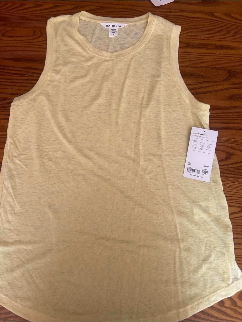 Athleta Women’s Tank Top in Pale Yellow